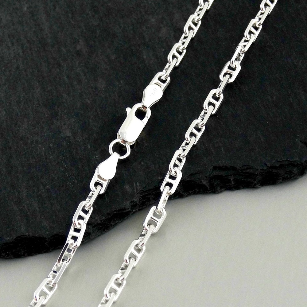925 Italian sterling silver 3.6mm 20” Marina Anchor Link
Necklace lobster clasp